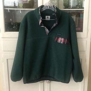 Southern Proper fleece pullover small green plaid